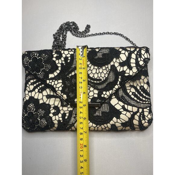 Inc International Concepts Women's Lily Lace Clutch Black Lace Over Cream Body - Picture 6 of 7
